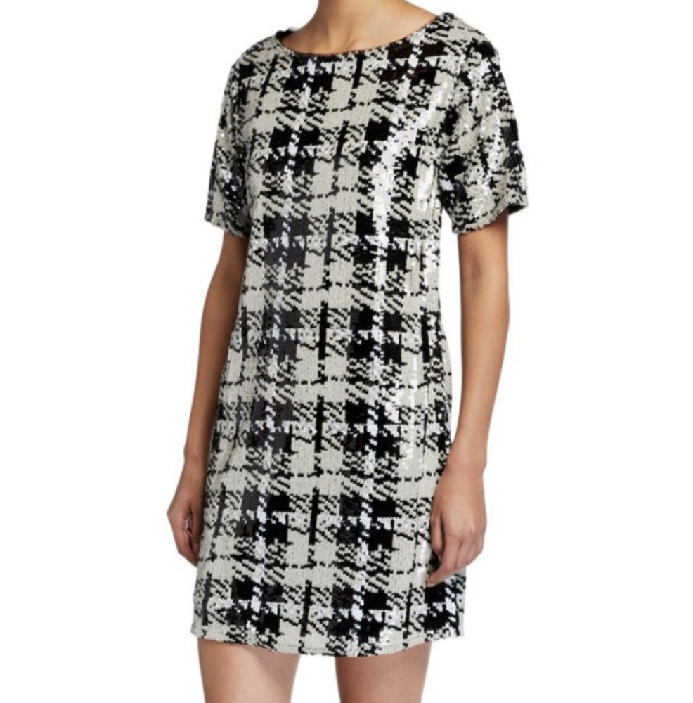 Black and White sequin dress.